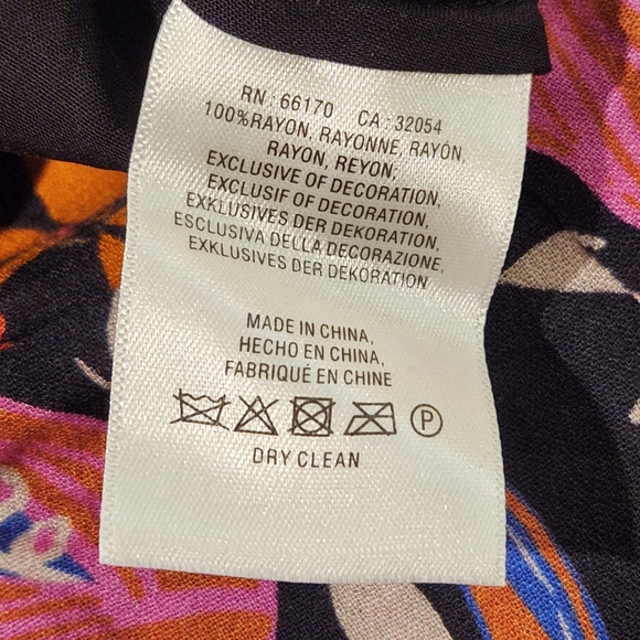 Daniel Rainn Maxi Skirt, Small, Black, Pink, Orange, Floral, Leaf Print, Boho - Picture 8 of 8